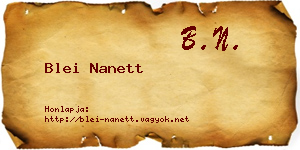 Blei Nanett névjegykártya